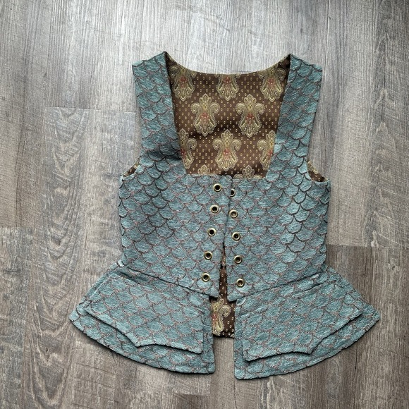 Lady and The Fool Fyne Renaissance Clothiers Jackets & Blazers - Renaissance Blue Handmade Bonice Multi Color Thick New Approx Women's Small $250